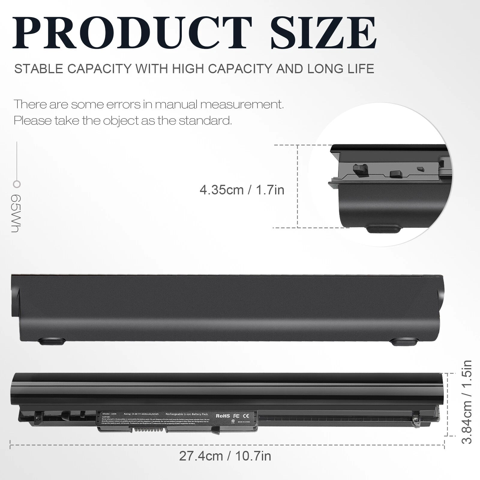For HP 15-f387wm 8 Cell Battery Part LA03DF or LA04DF or 776622-001 PC Notebook