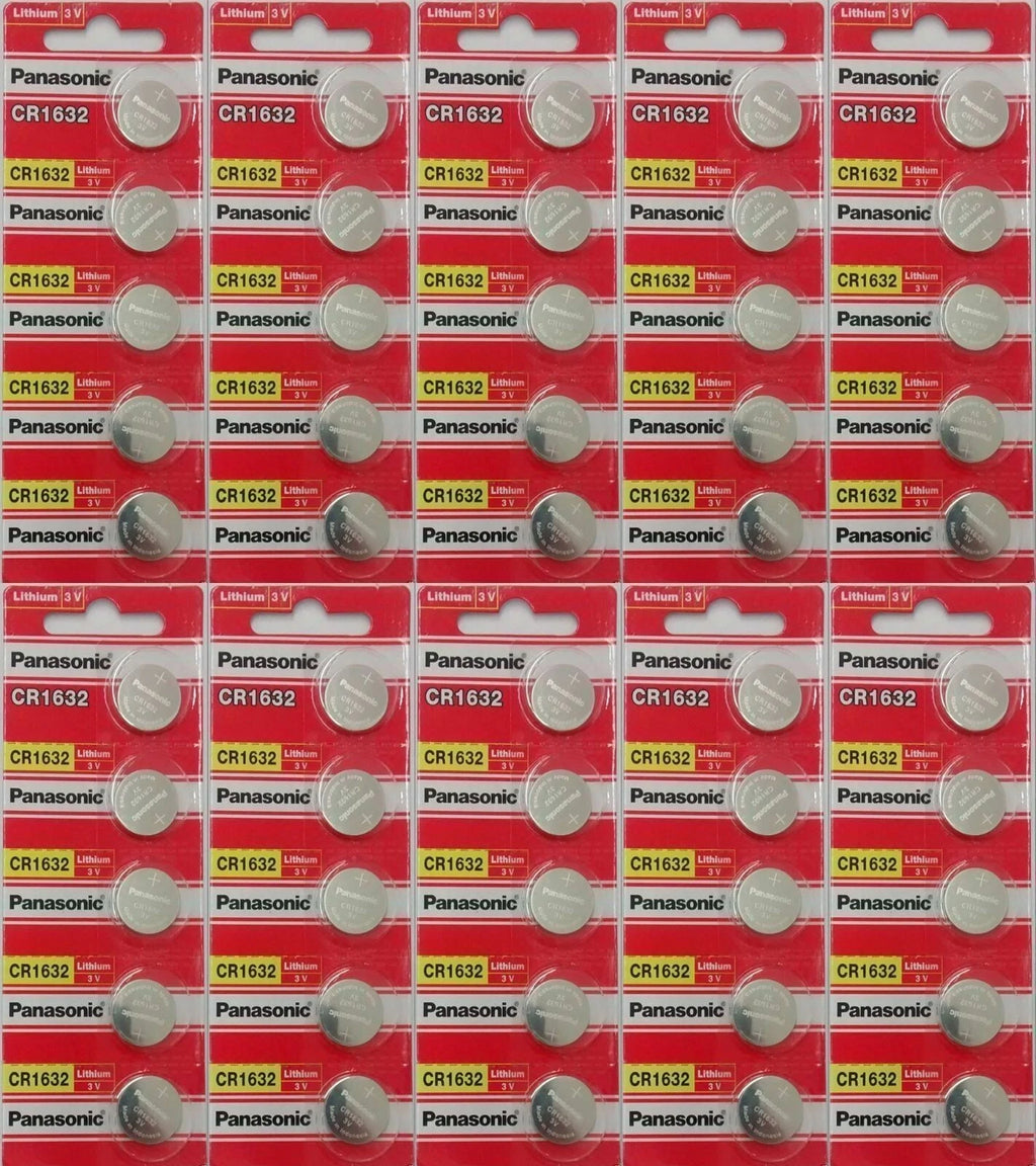 Lot of 50 Panasonic CR1632 1632 Lithium Battery 3V Coin Batteries Cell Exp-2032