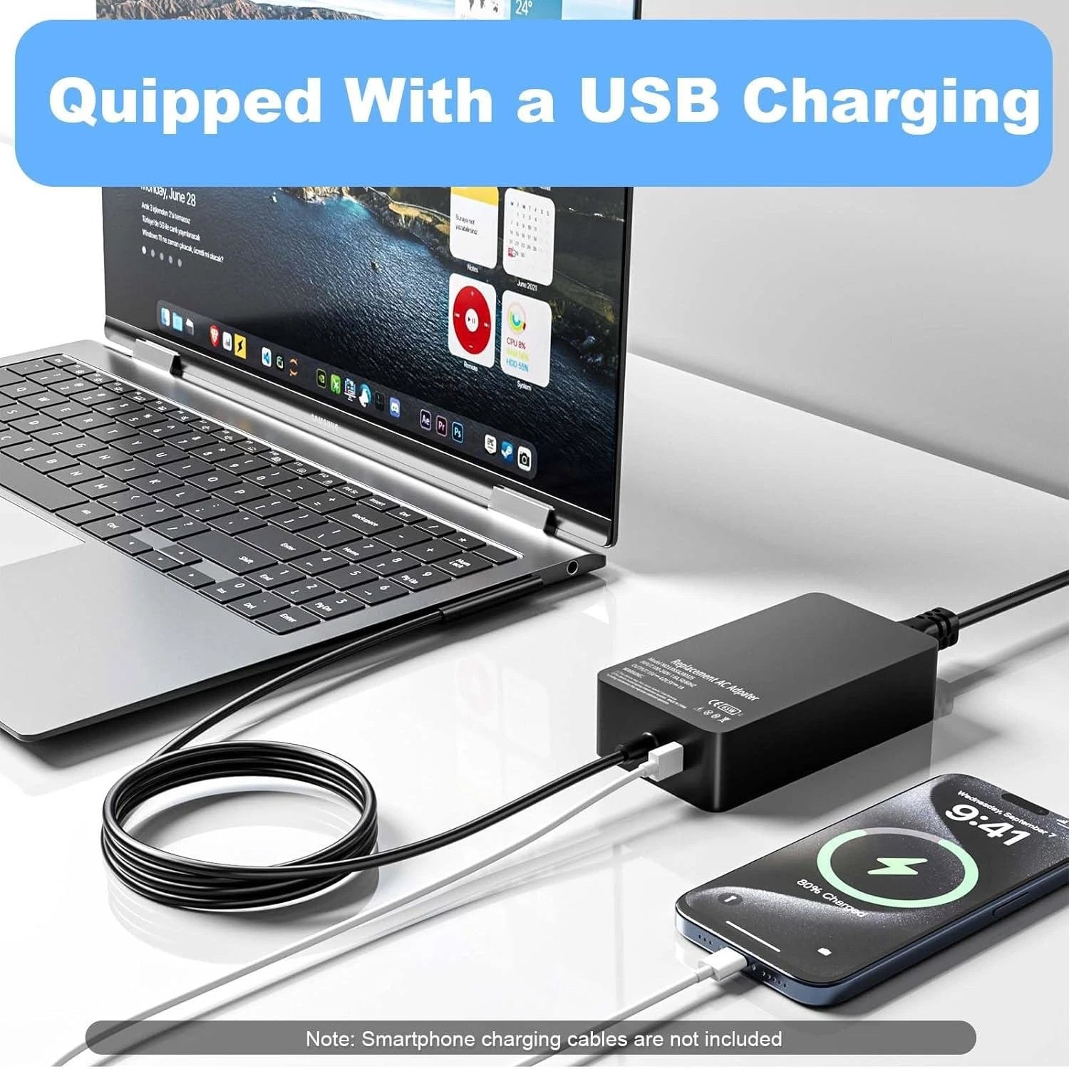 65W 44W 1706 1950 1943 Charger Compatible with Microsoft Surface Pro 9 8 7+ 7 6