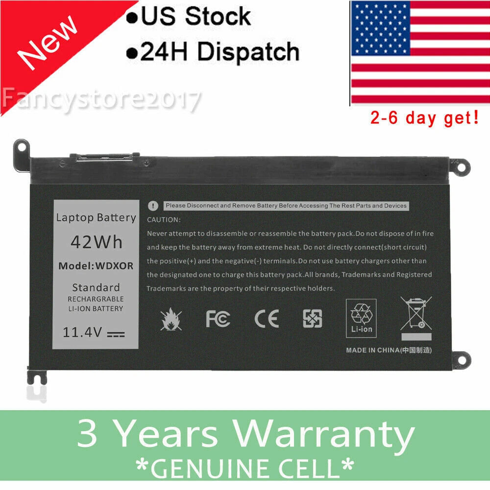 Battery For Dell Inspiron 15 5565 5567 5568 5578 13 5368 5378 5379 WDXOR 0WDX0R