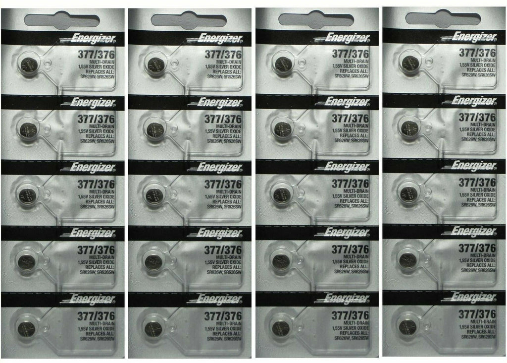 Energizer 377 376 WATCH BATTERY SR626SW SR626W Silver Oxide Battery 20 Pack-New