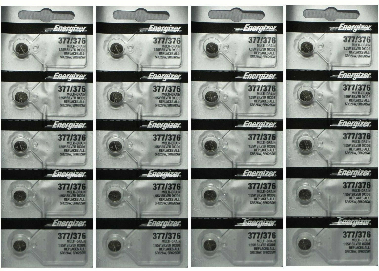 Energizer 377 376 WATCH BATTERY SR626SW SR626W Silver Oxide Battery 20 Pack-New