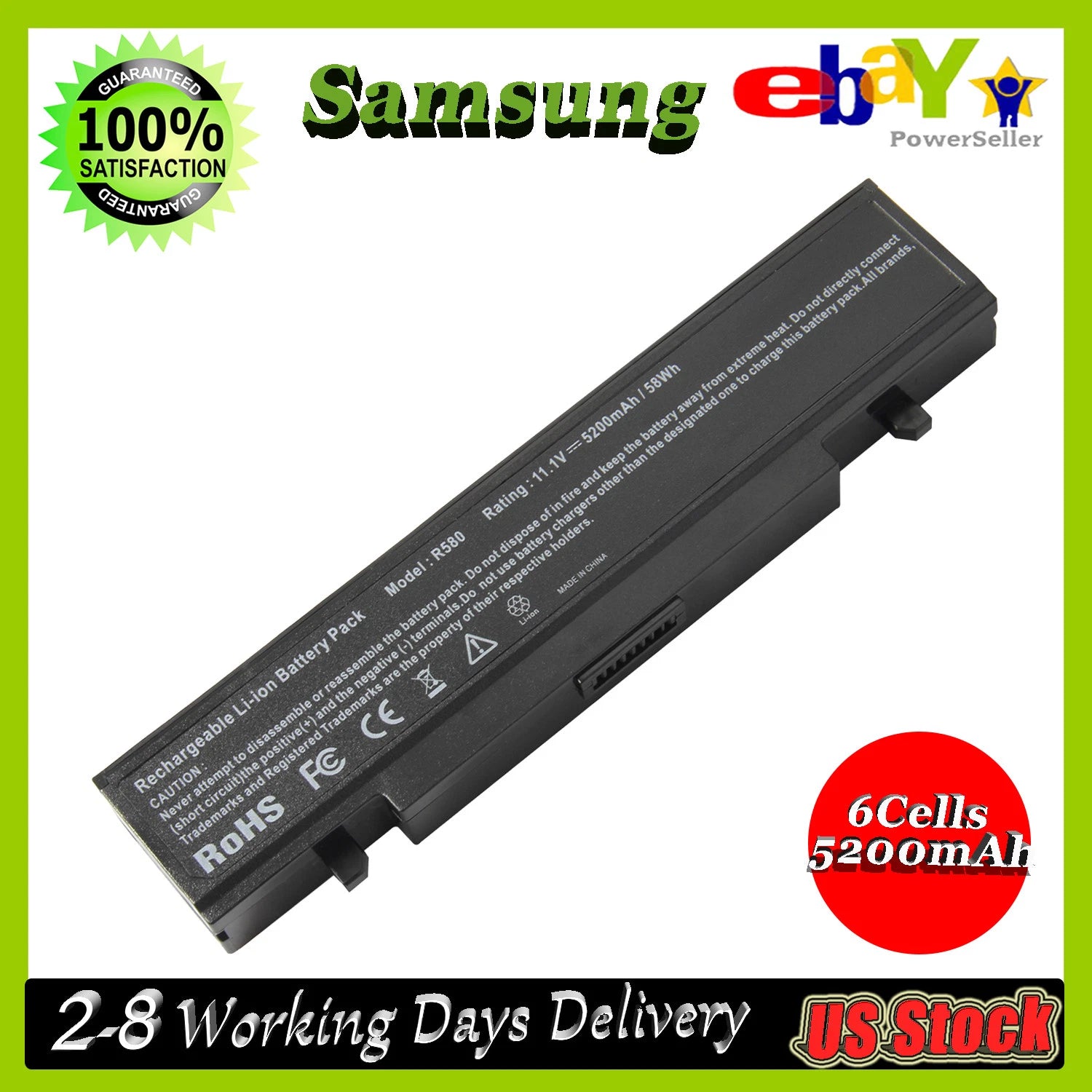 6cell for Samsung AA-PB9NC6B AA-PB9NS6B Q318 Laptop Li-ion Battery 11.1V 58WH