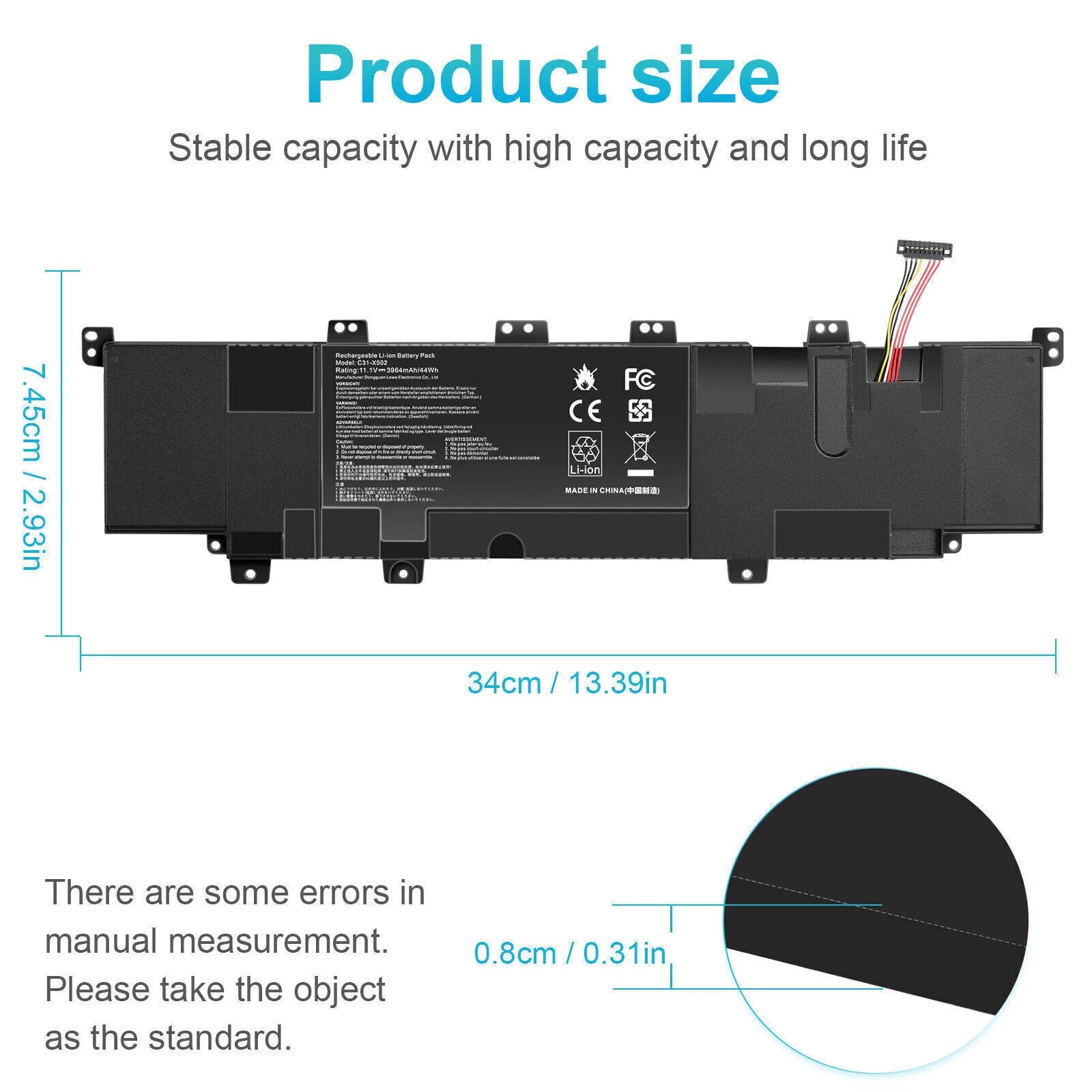 C21-X502 C31-X502 Battery for ASUS VivoBook X502 X502c X502CA S500C S500CA