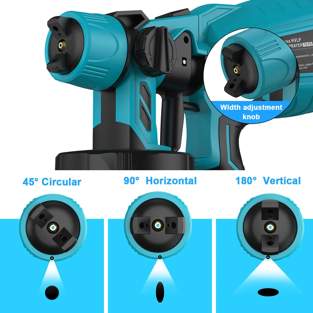 Cordless Paint Sprayer HVLP Electric Spray Gun 3 Patterns For Makita 18V Battery