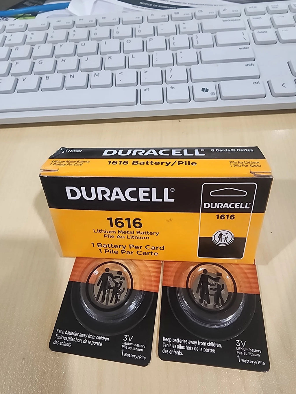 2 pc DURACELL CR1616 3v LITHIUM BATTERY CR 1616 CMOS KEY FOBS Exp 2034