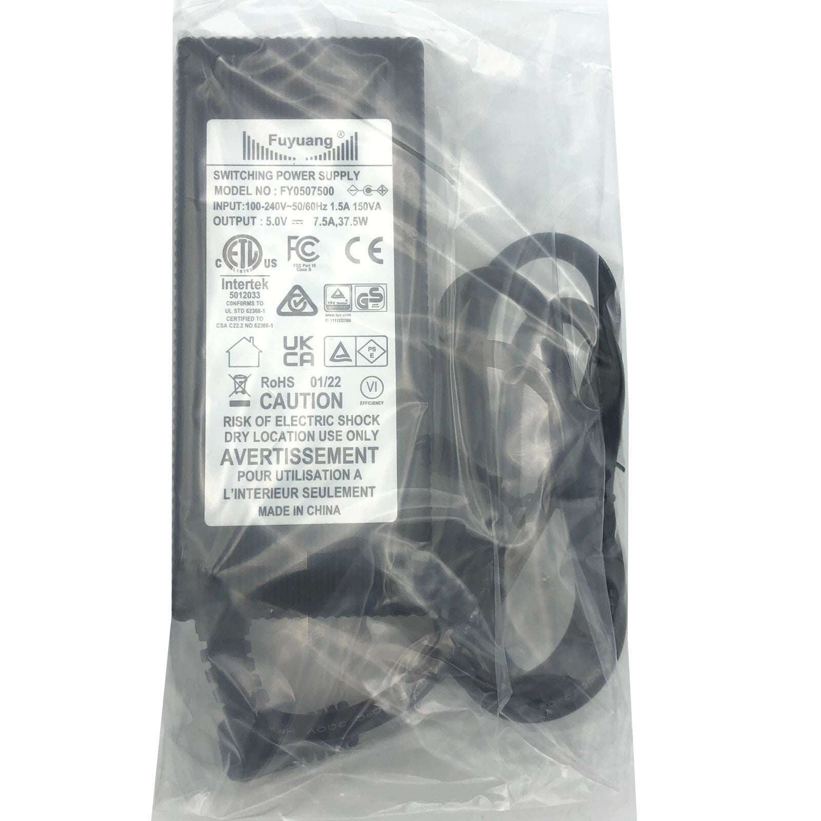 Brand NEW Original Fuyuang FY0507500 AC Adapter 5V 7.5A 37.5W 5.5x2.5mm