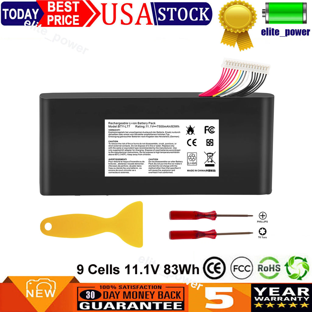 BTY-L77 Battery For MSI GT72 2QD 2QE GT72S 6QE GT72VR WT72 MS-1782 MS-1785 NEW