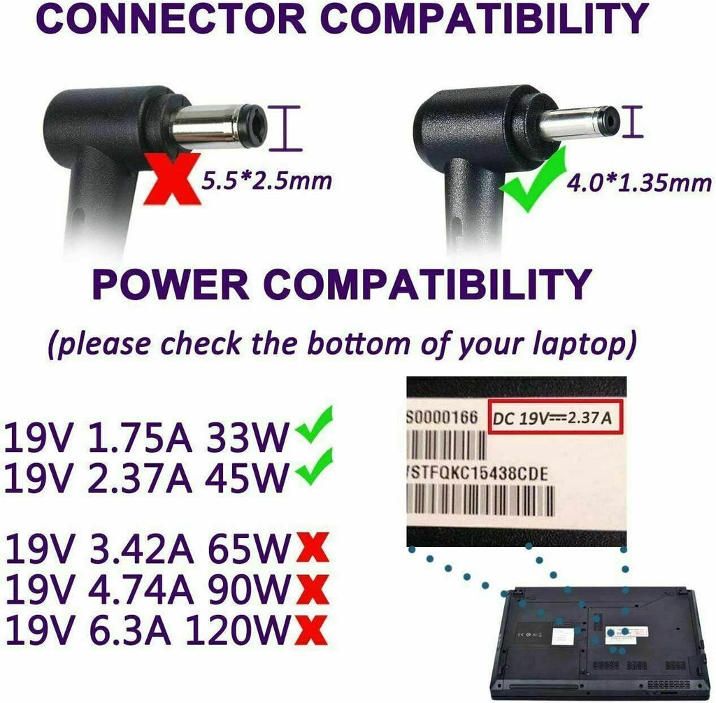 New For Asus Laptop Charger AC Adapter ADP-45BW B 19V 2.37A 45W Power Adapter