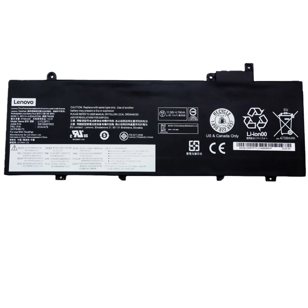 Genuine 57WH L17L3P71 01AV478 Battery For Lenovo ThinkPad T480S 01AV480 L17M3P72