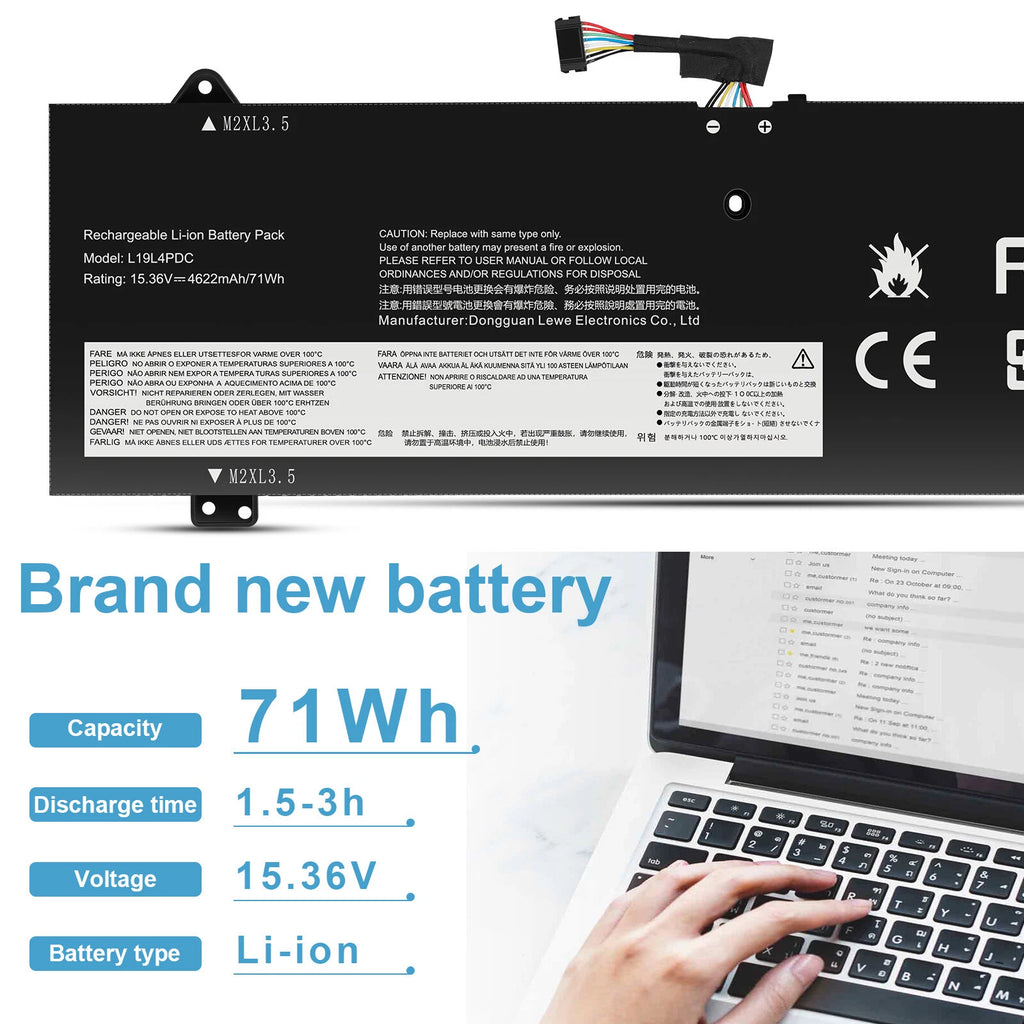 L19C4PDC L19M4PDC L19L4PDC Battery For Lenovo Ideapad Yoga 7i 7-14ITL5 7-14ARB7