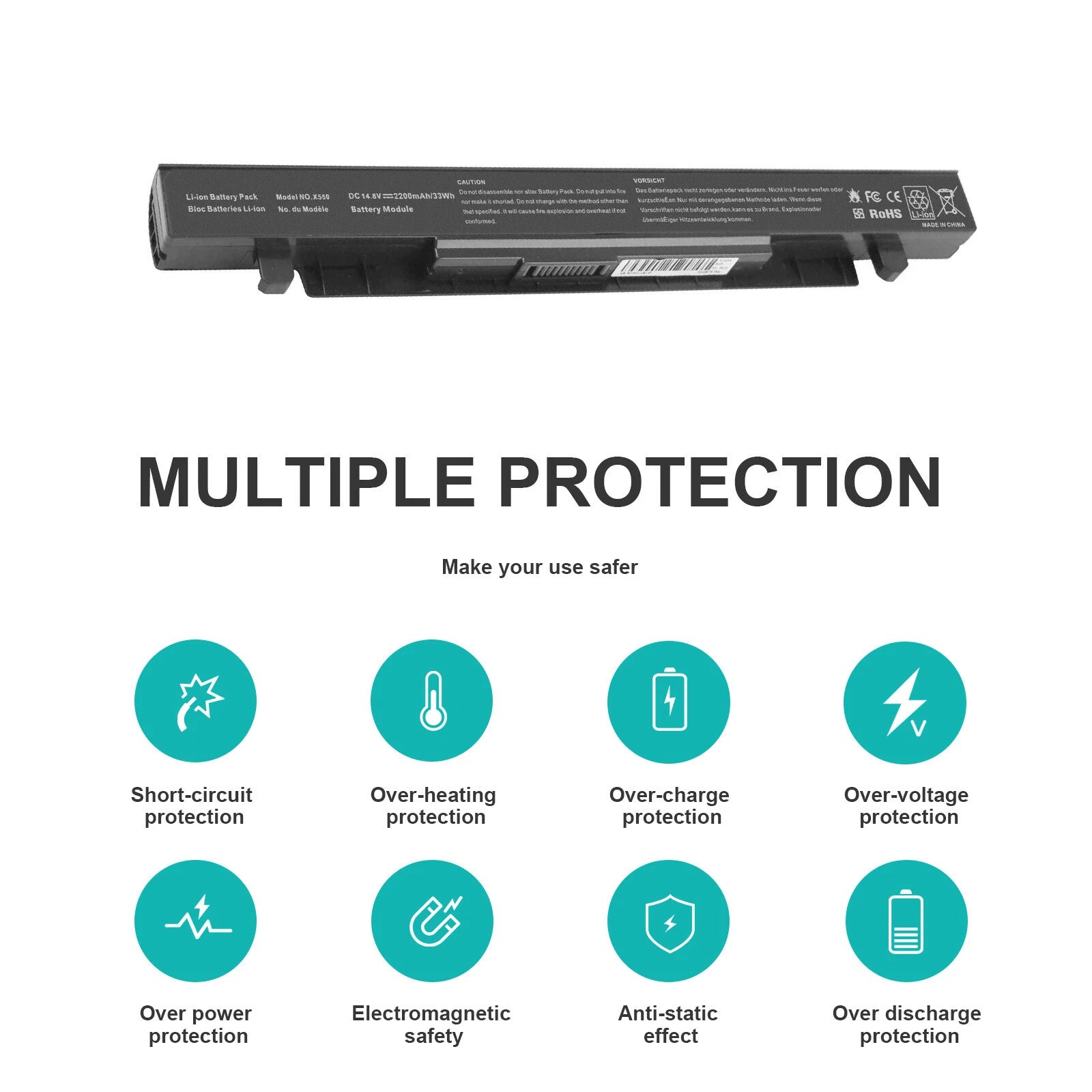 X550 Battery for Asus A41-X550A A41-X550 X550L X550B X550C X550V X450 2200mAh US