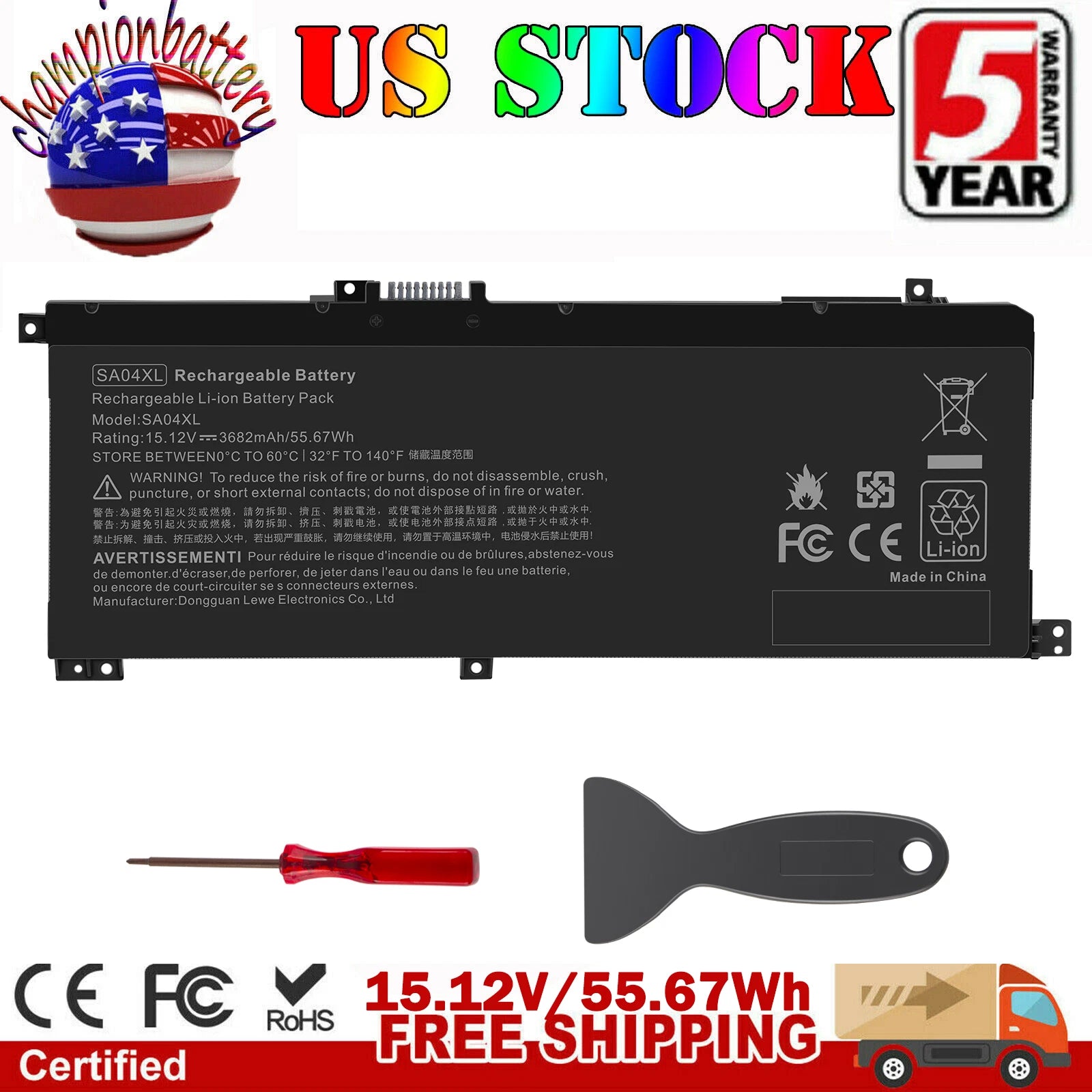 SA04XL SAO4XL Battery for HP ENVY X360 15-DR 15-DS L43248-AC2 HSTNN-OB1G