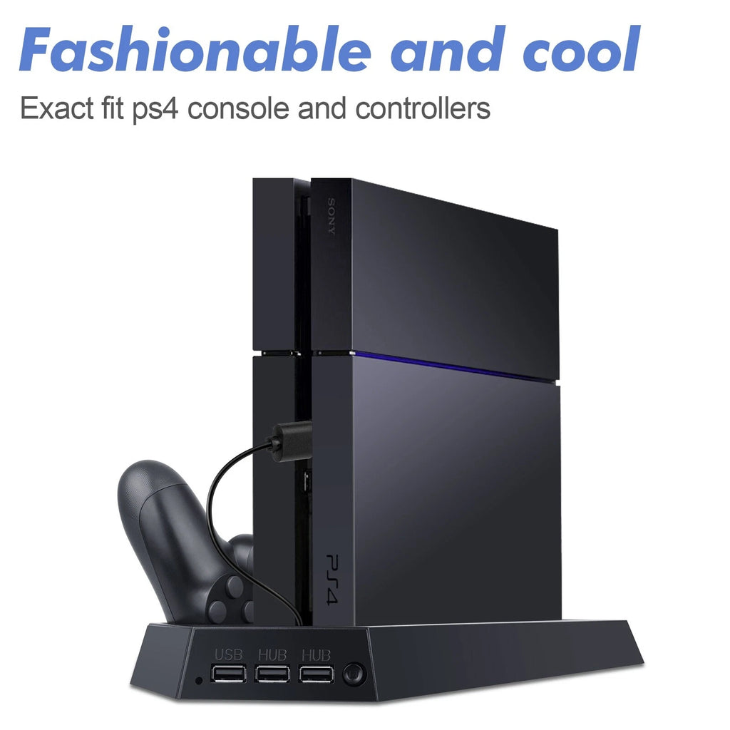 For PlayStation 4 Vertical Stand Cooling Fan Controller Charging Station for PS4