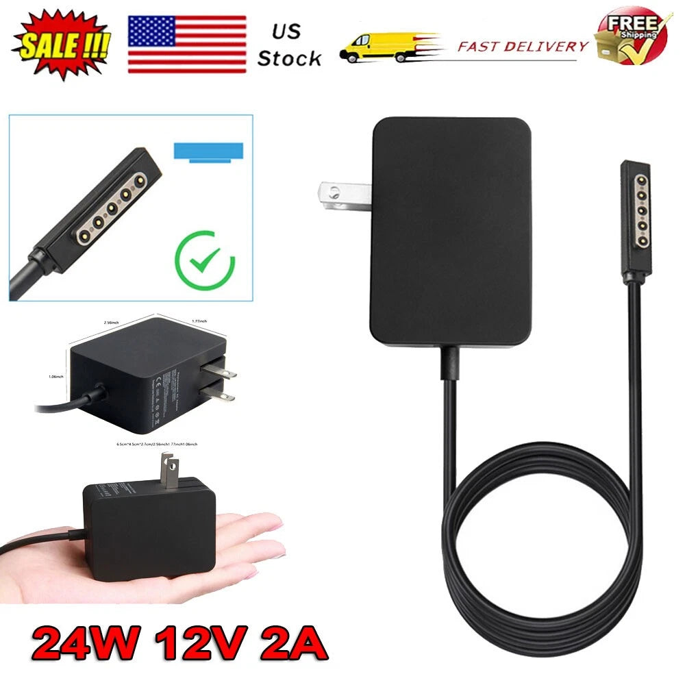 24W 12V 2A Adapter Charger For Microsoft Surface RT / Pro 1/2 1512 1513 1516 US