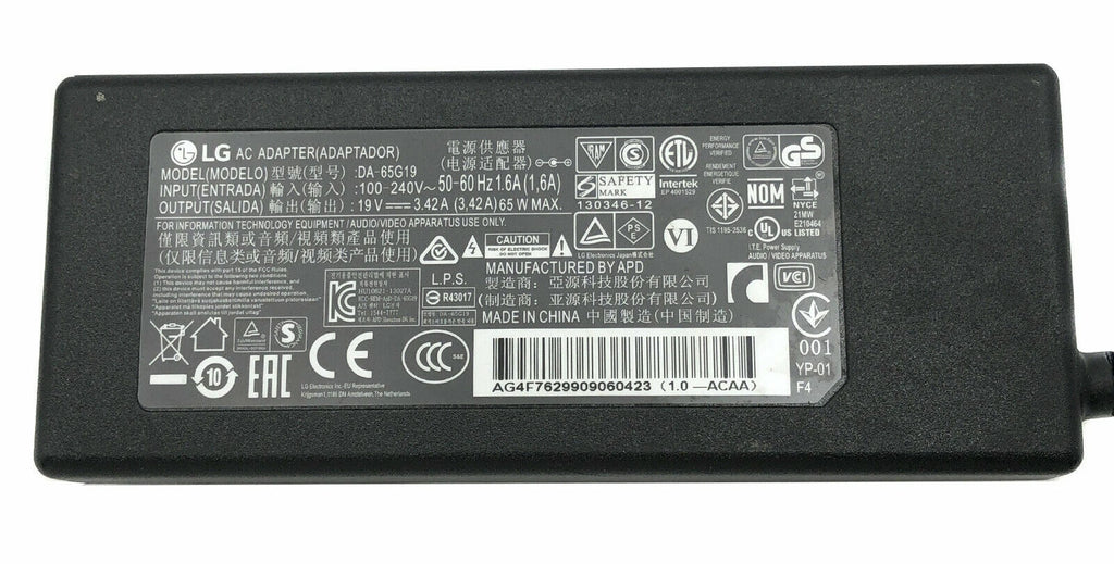NEW Original LG AC Adapter For 24UD58-B 32MA70HY-P 32UD59-B Monitor Charger 19V