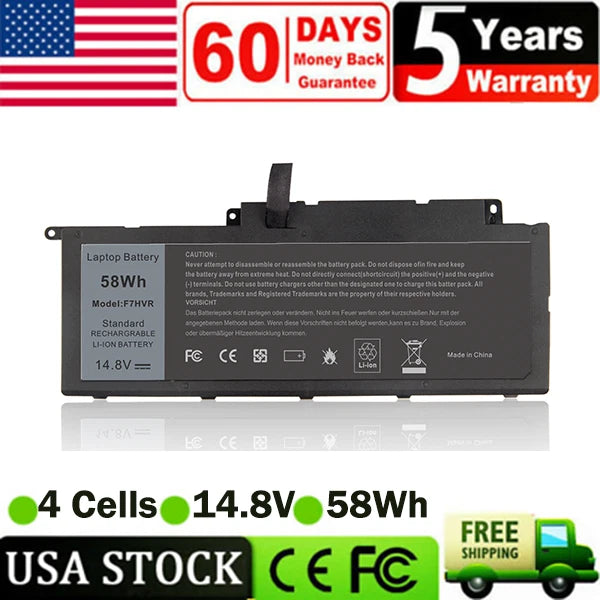 14.8V 58Wh F7HVR Battery for Dell Inspiron 15 7537 17 7737 062VNH G4YJM T2T3J