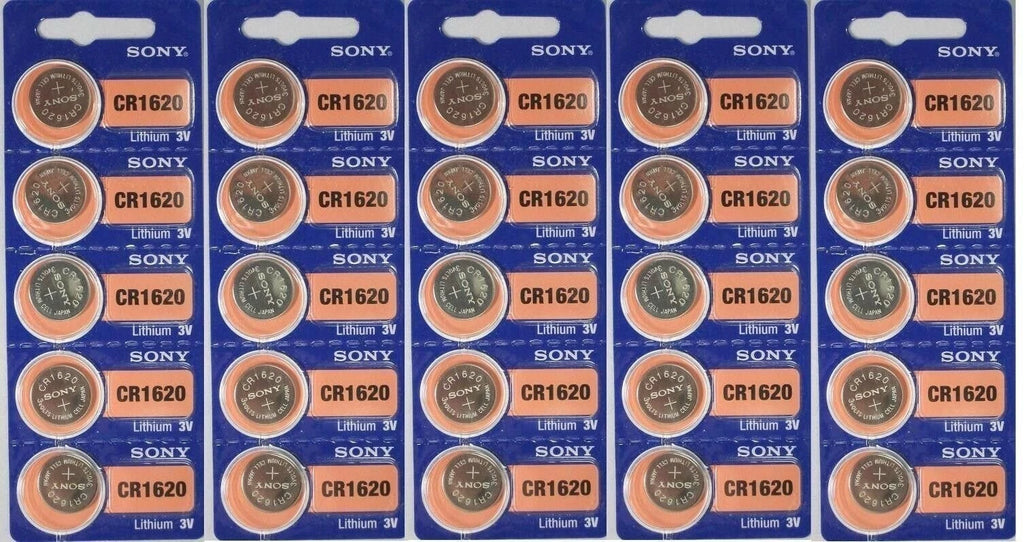 SONY CR1620 DL1620 3V Coin Lithium Battery x 25