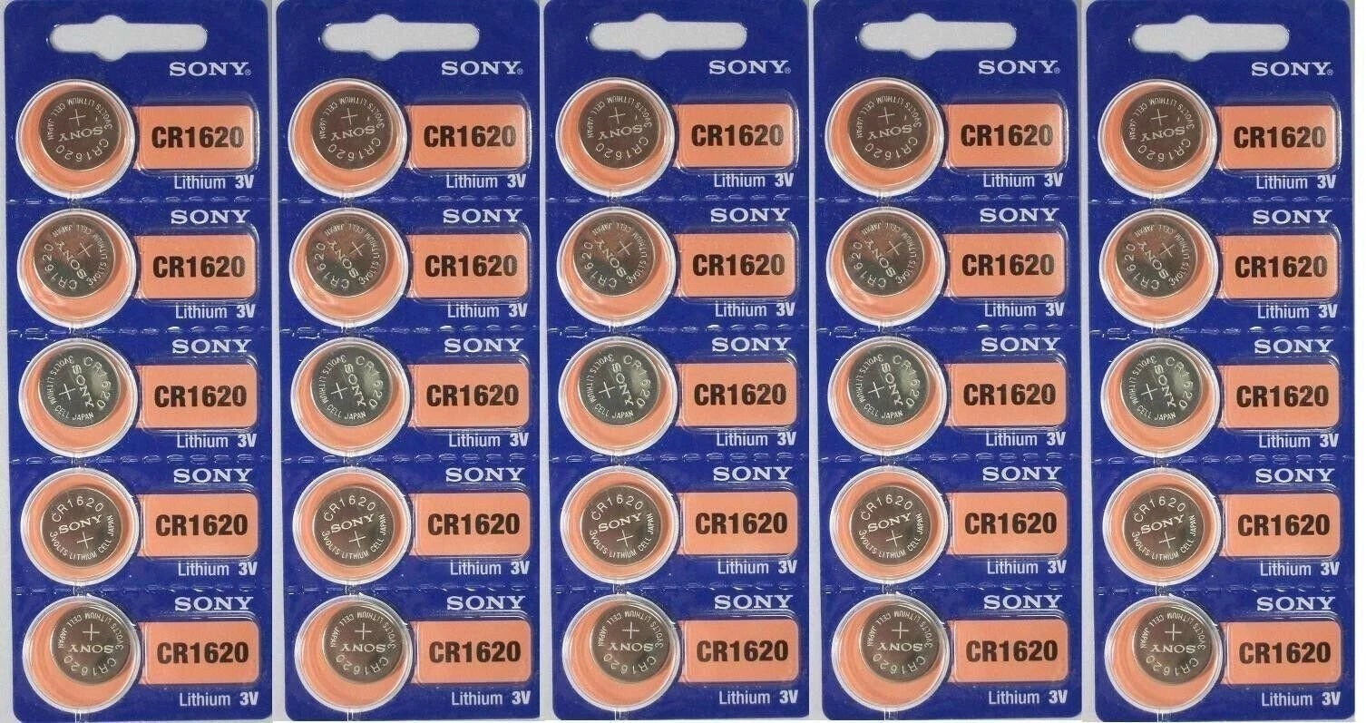 SONY CR1620 DL1620 3V Coin Lithium Battery x 25
