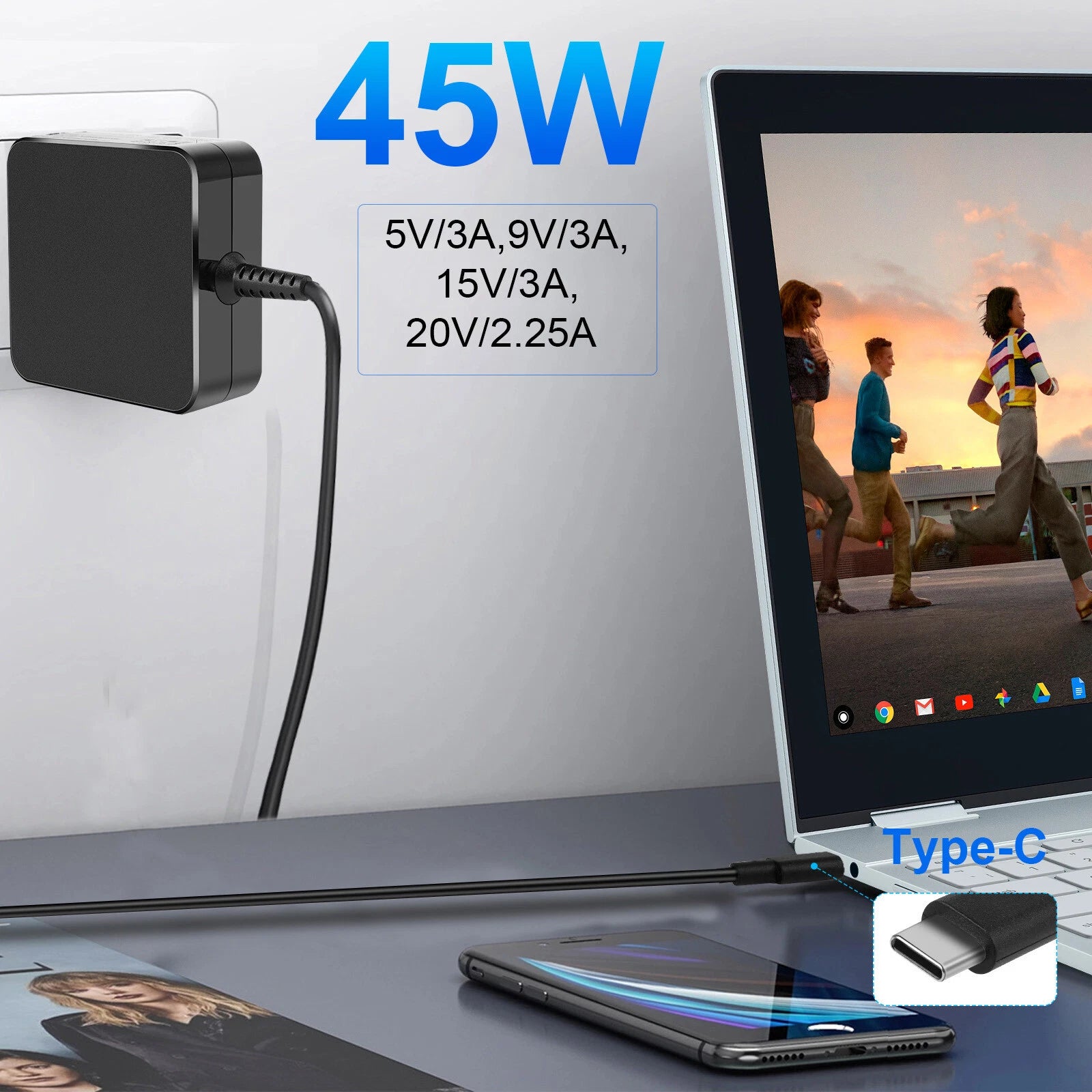45W USB-C Type-C AC Adapter Charger For Asus ADP-45EW B ADP-45EW A ZENBOOK3 Q325