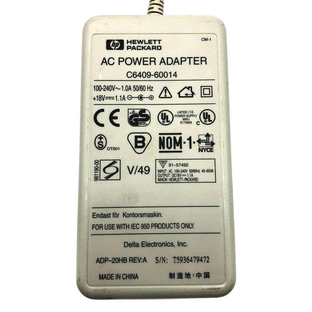 NEW Original HP AC Adapter 18V 1.1A C6409-60014 P/N ADP-20HB REV:A Power Supply