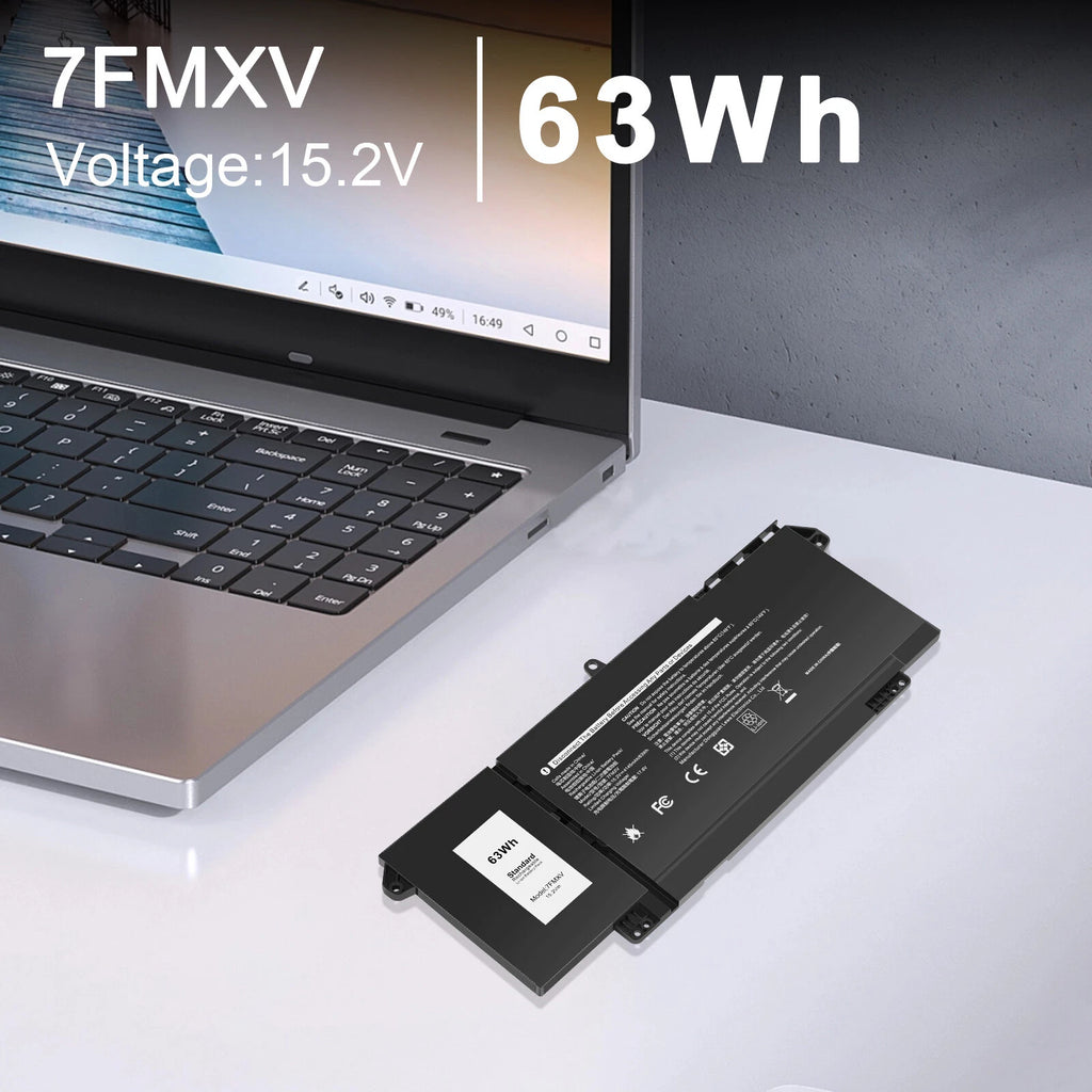 ?7FMXV Battery For Dell Latitude 5320 7320 7420 7520 9JM71 TN2GY 4M1JN 63Wh
