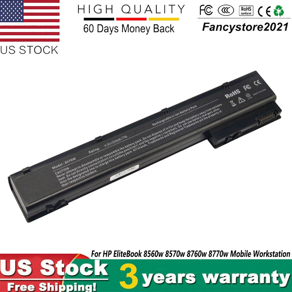Laptop Battery For HP EliteBook 8560w 8570w 8760w 8770w Mobile Workstation PC