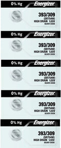 Energizer 393 (309, SR754W, SR754SW) High Drain Silver Oxide Watch Battery...