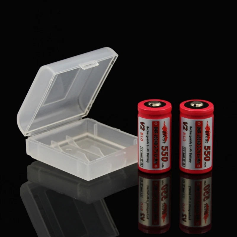 1 Efest 16340 Battery White Clear Plastic Battery Case/Box
