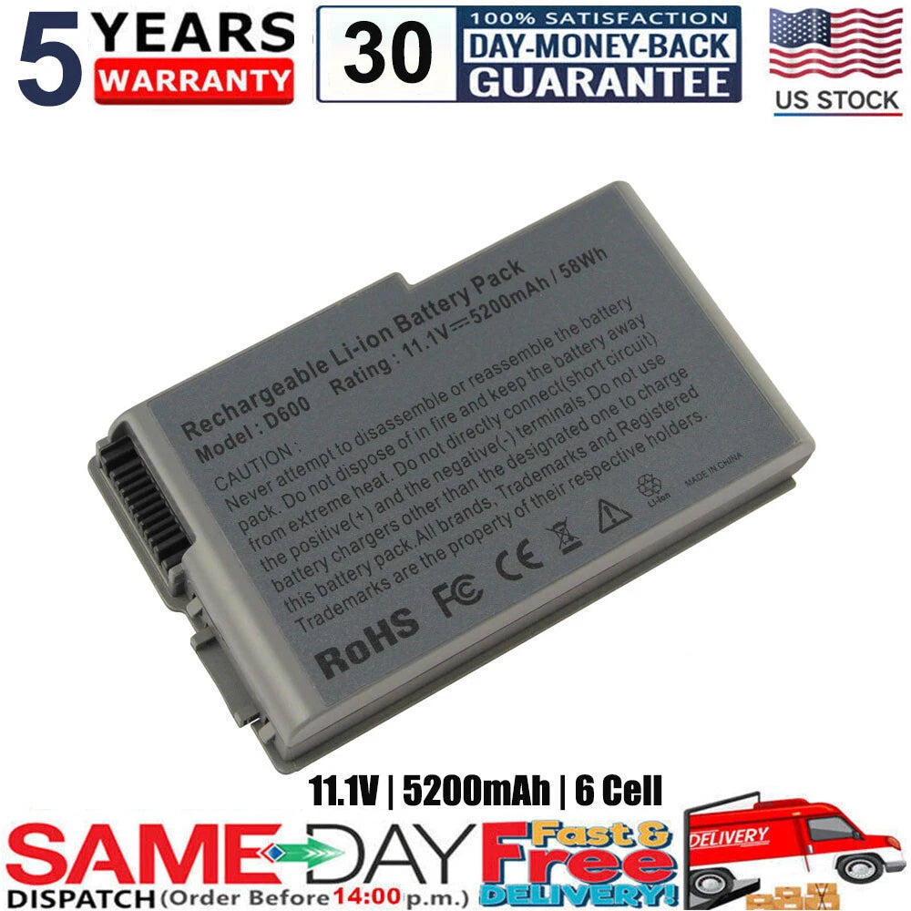 6 Cell Laptop Battery for Dell Latitude D520 D500 D600 D610 Precision M20 C1295