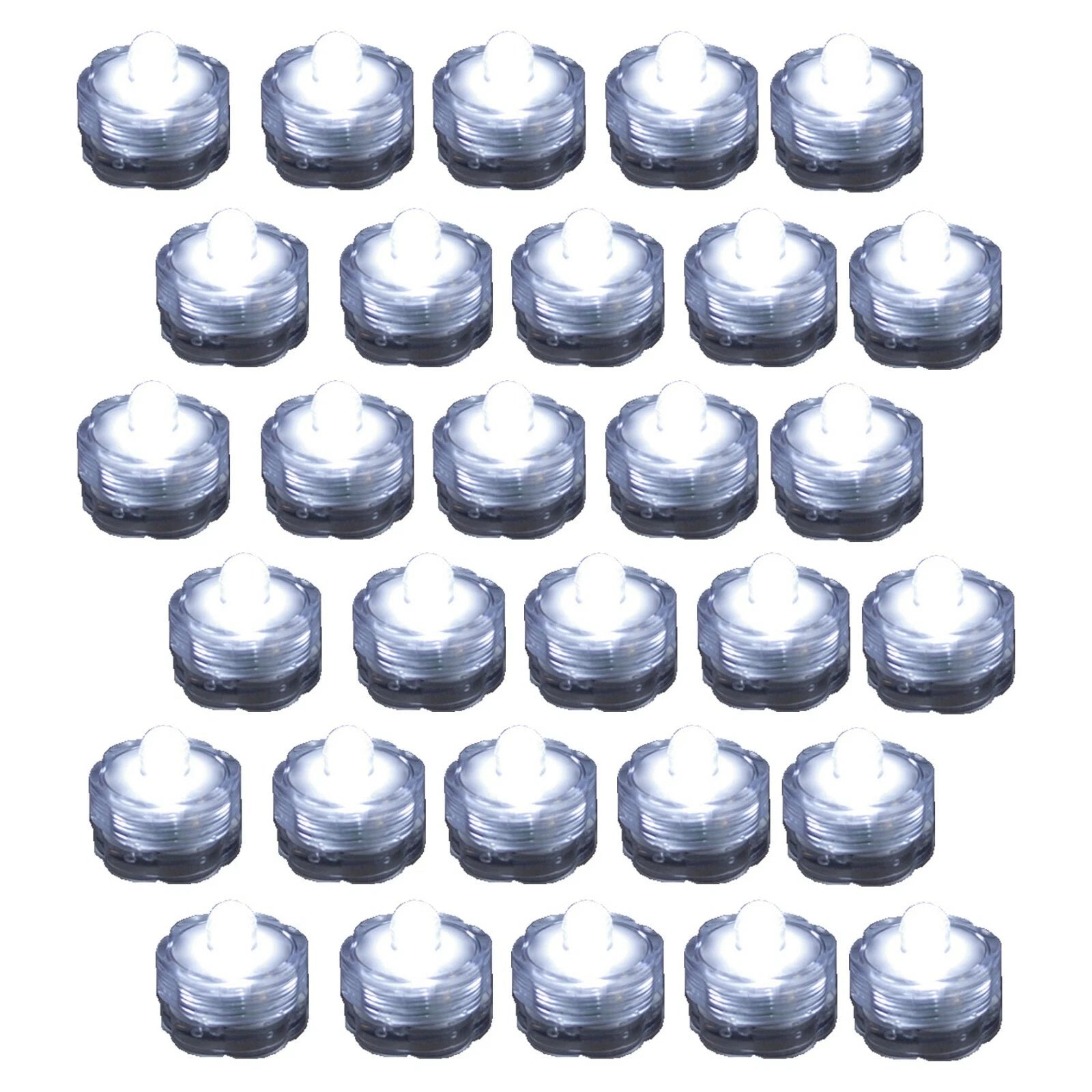 30 Pack White Submersible Waterproof Underwater Battery LED Tea Light Wedding
