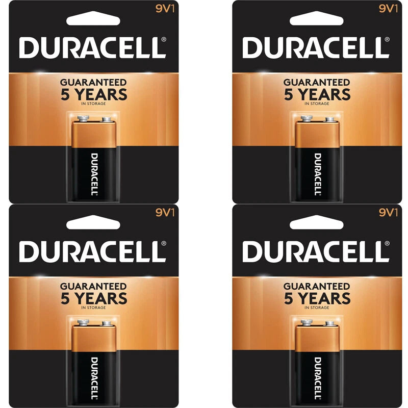 4 Count Duracell 9V Coppertop Alkaline Battery