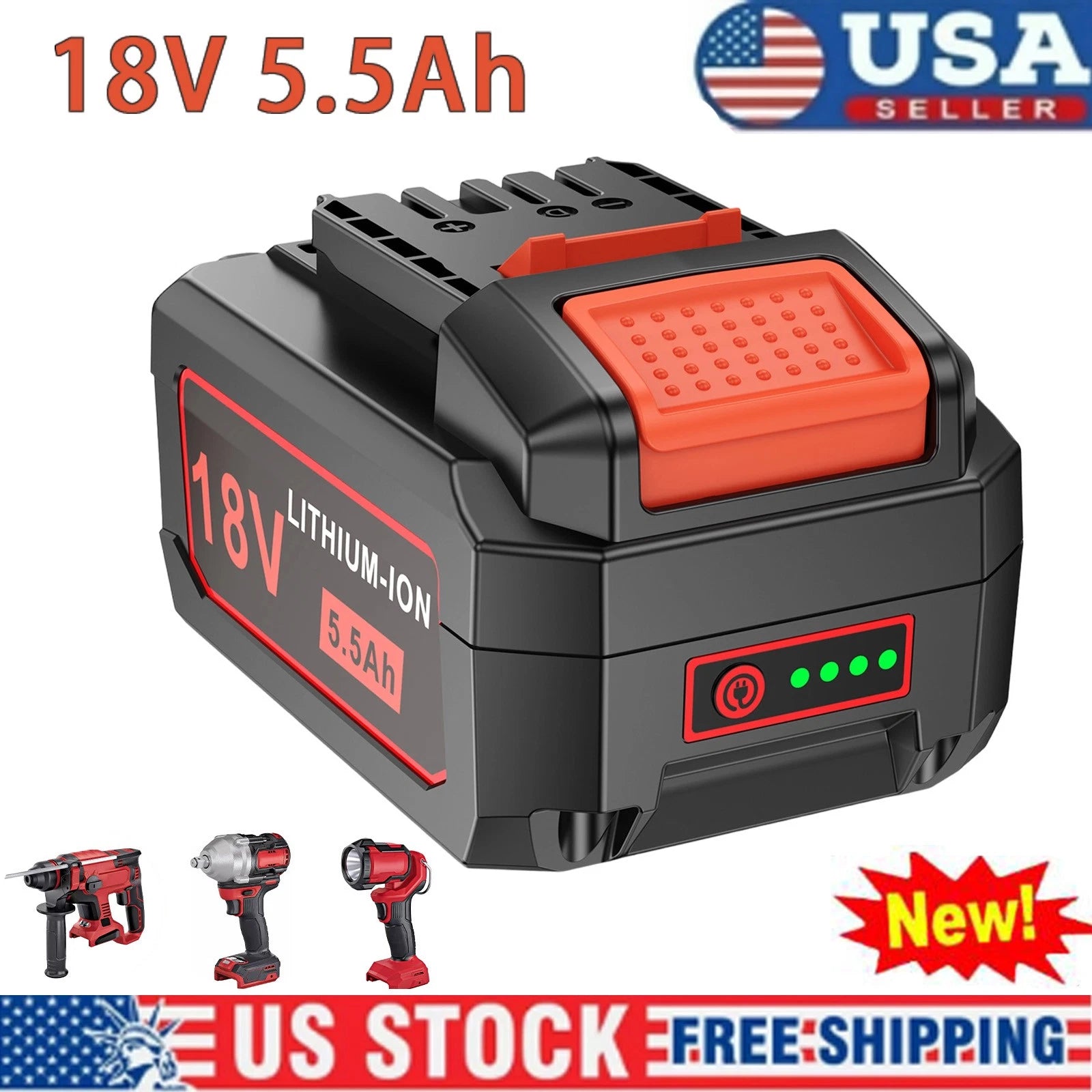 18V 5.5Ah Lithium-Ion Battery For Flex 18 Volt Power Tools Battery FLXAP185