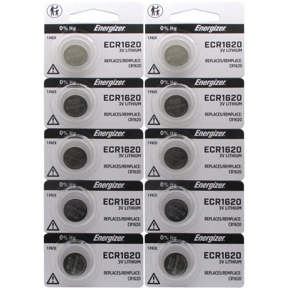 10 Energizer CR1620 Lithium Batteries