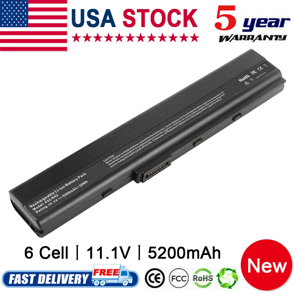 5200MAH BATTERY FOR ASUS A52 K42F K42JR K52 K52F K52J K52JB K52JC K52JR X42 X52