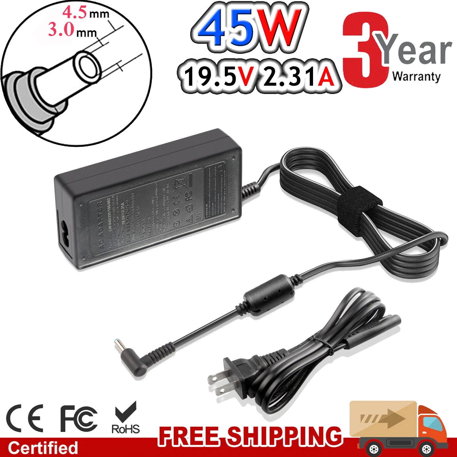AC Power Adapter Charger For HP Stream x360 13-c030nr 13-c110nr 13-c120nr