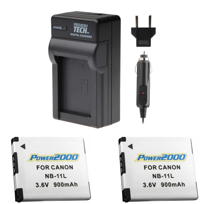 2 x NB-11L Batteries with Charger for Canon SX400, SX410, ELPH 360, 340, A2300