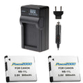 2 x NB-11L Batteries with Charger for Canon SX400, SX410, ELPH 360, 340, A2300