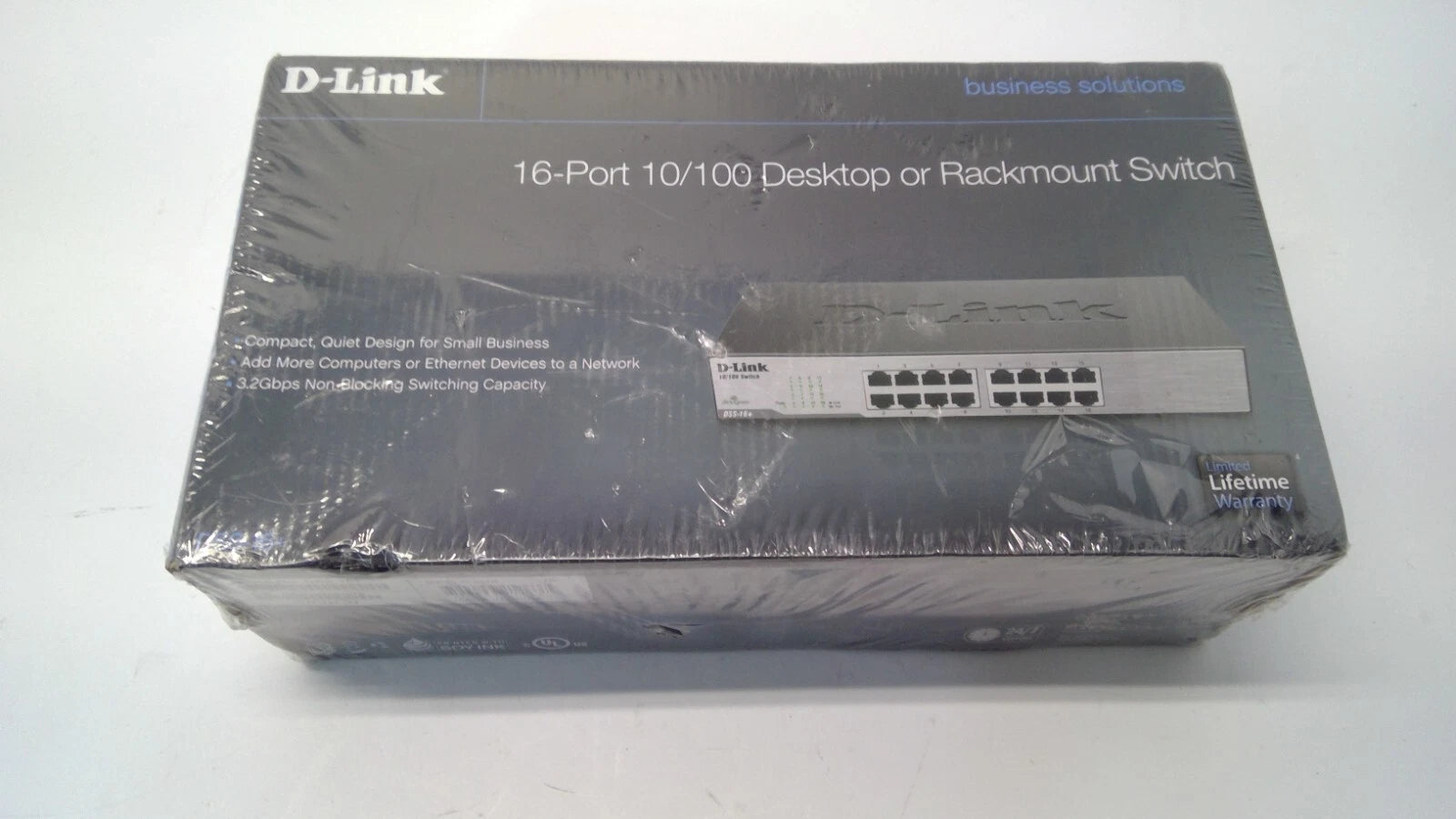 D-Link DSS (DSS16+) 3.2 Gbps. 16-Ports Rack-Mountable Switch New Sealed.