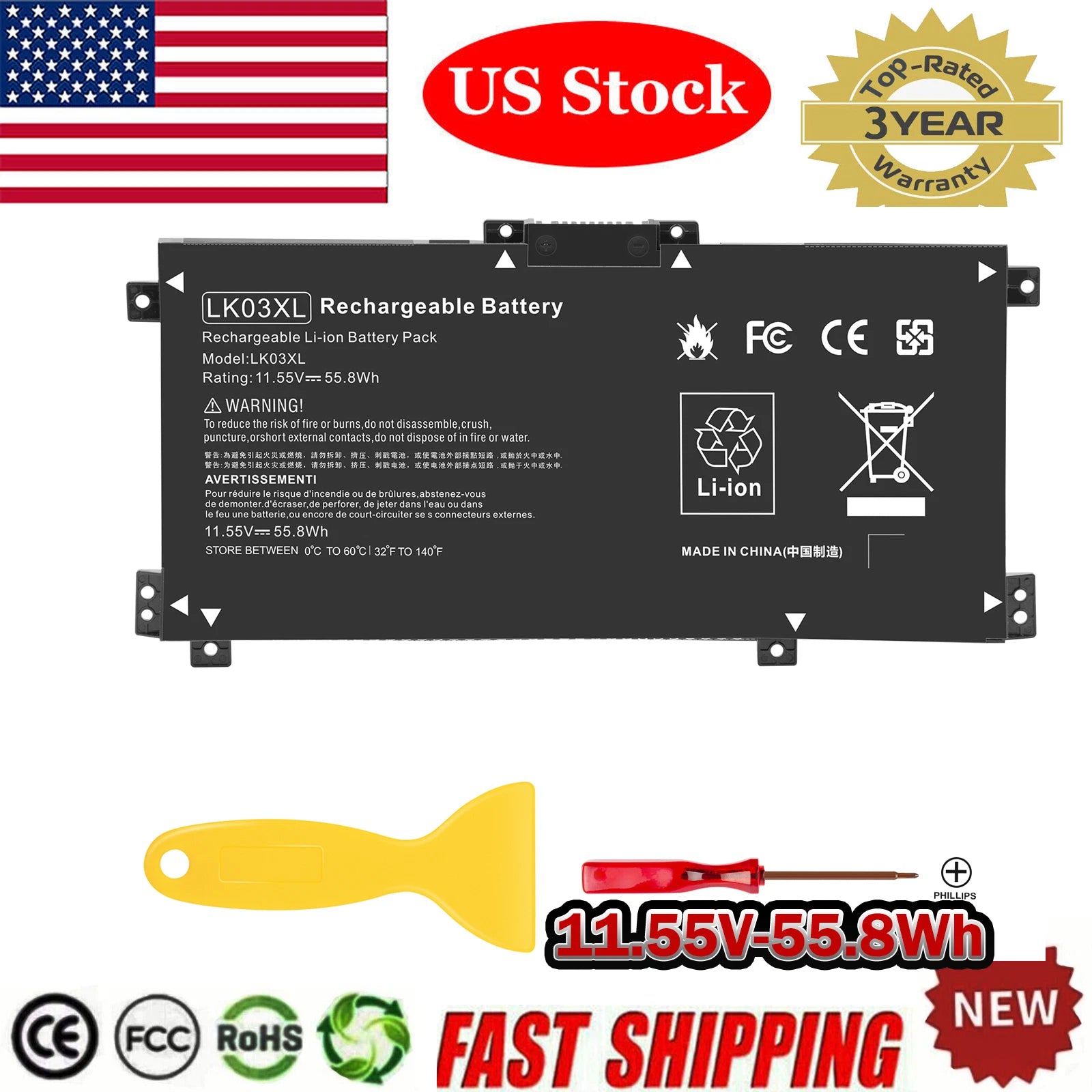 LK03XL Laptop Battery for HP Envy X360 Convertible 17-AE 17M-AE 17T-AE 17-BW