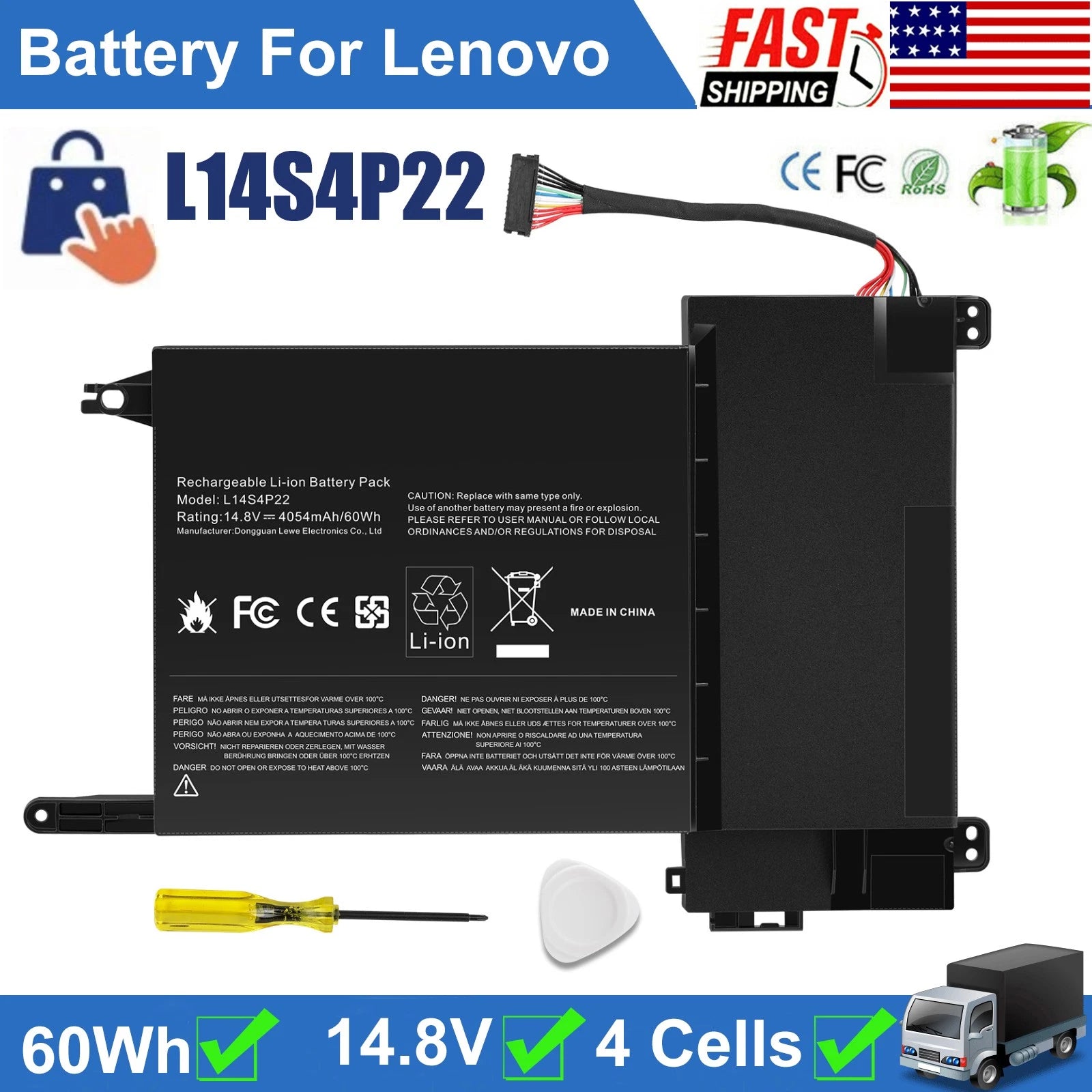 L14S4P22 Battery for Lenovo IdeaPad Y700-14ISK Y700-15ISK Y700-17ISK Y700-15ACZ