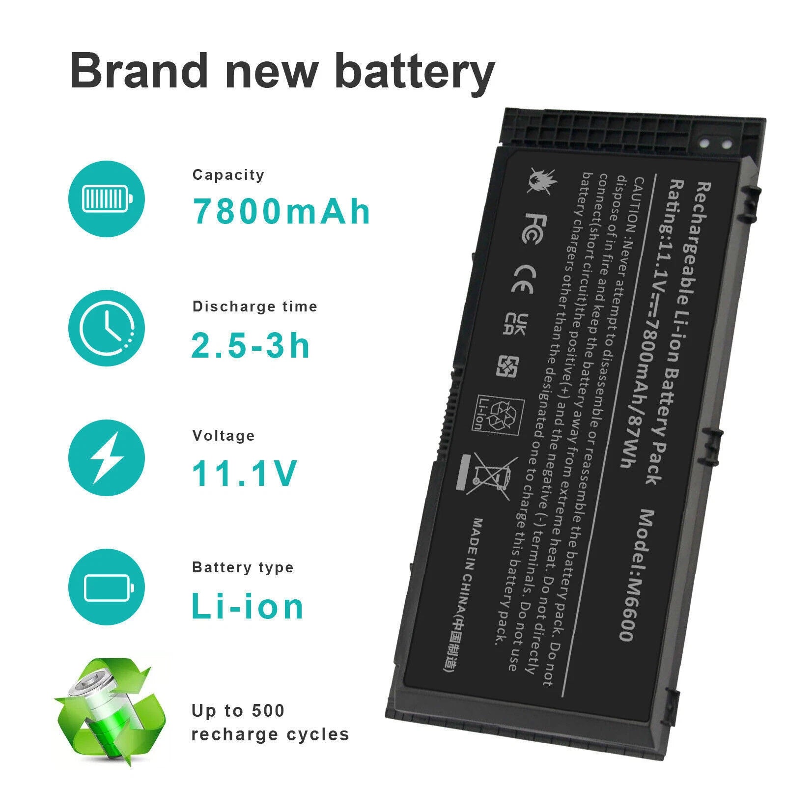 9 Cells M6600 FV993 Battery for Dell Precision M4600 M4700 M4800 M6700 M6800 NEW