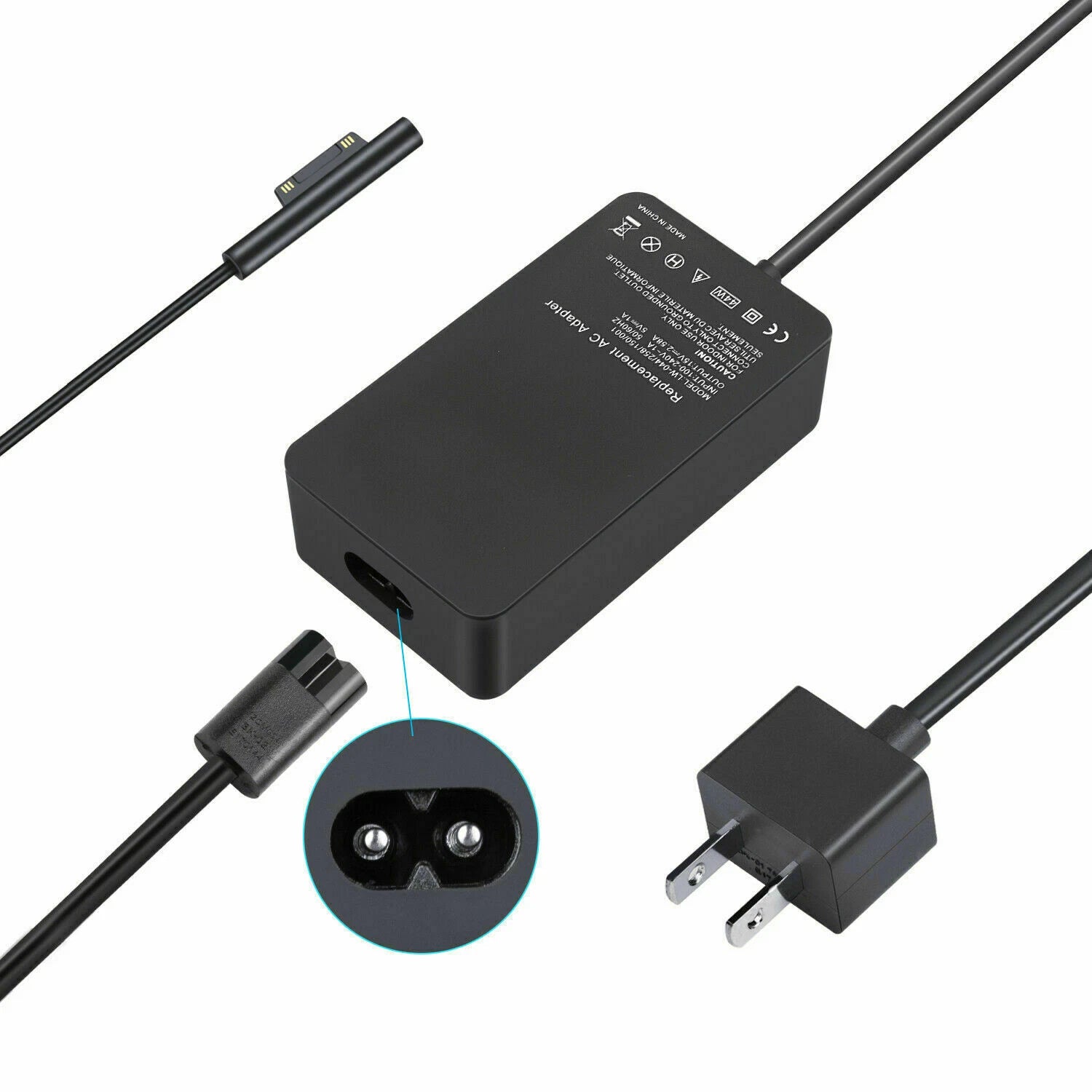 1800 For Microsoft Surface Pro 3 4 5 6 Surface GO BOOK Tablet Charger Adapter