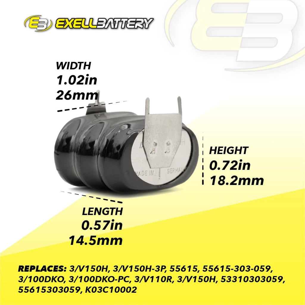 10x 3.6V NiMH 3-Pin Connector Battery Pack Compatible With 3/V150H, 3/V150H-3P