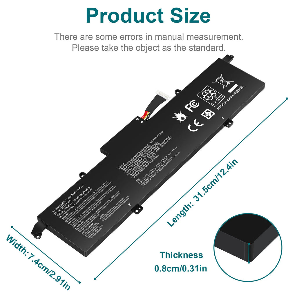C41N1908 NEW Battery For ASUS ROG Zephyrus G14 GA401 GA401i GA401iv GA401q/qh/qm