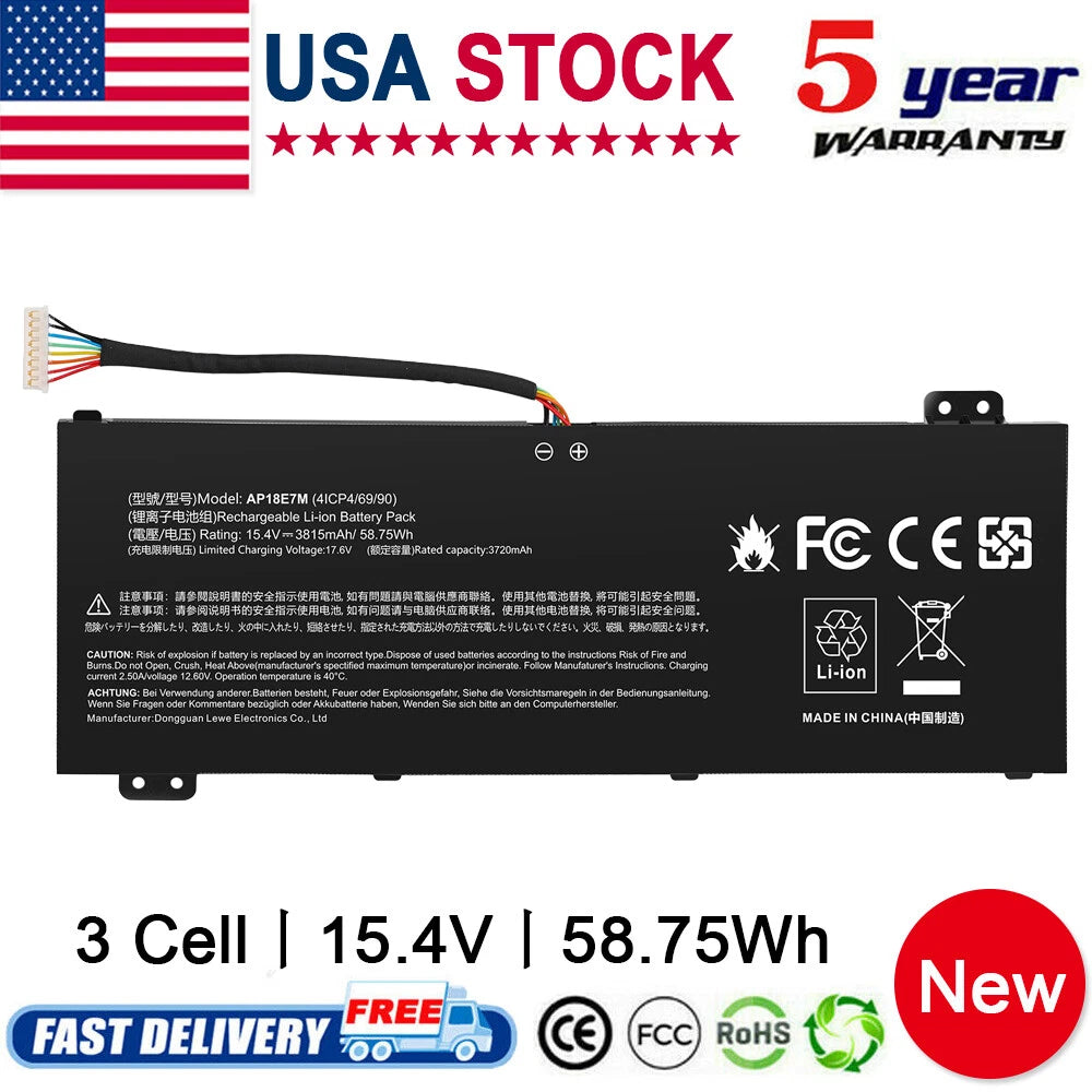 AP18E7M AP18E8M Battery for Acer Nitro 5 AN515-52 AN515-54 AN515-55 58.75Wh US