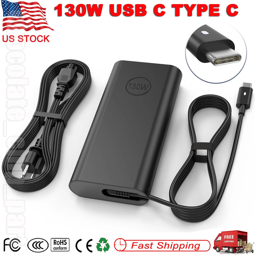 130W USB C DA130PM170 Laptop Charger For Dell XPS 17 9700 9710 9720 9730 Adapter