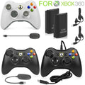 Wired Wireless Controller GamePad For Microsoft Xbox 360/Slim/PC & Battery Pack