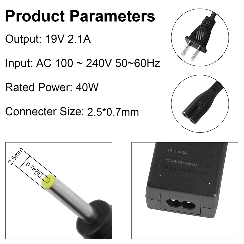AC CHARGER ADAPTER ASUS EEE PC 1005HAB 1101HA LAPTOP Power Supply Cord FS
