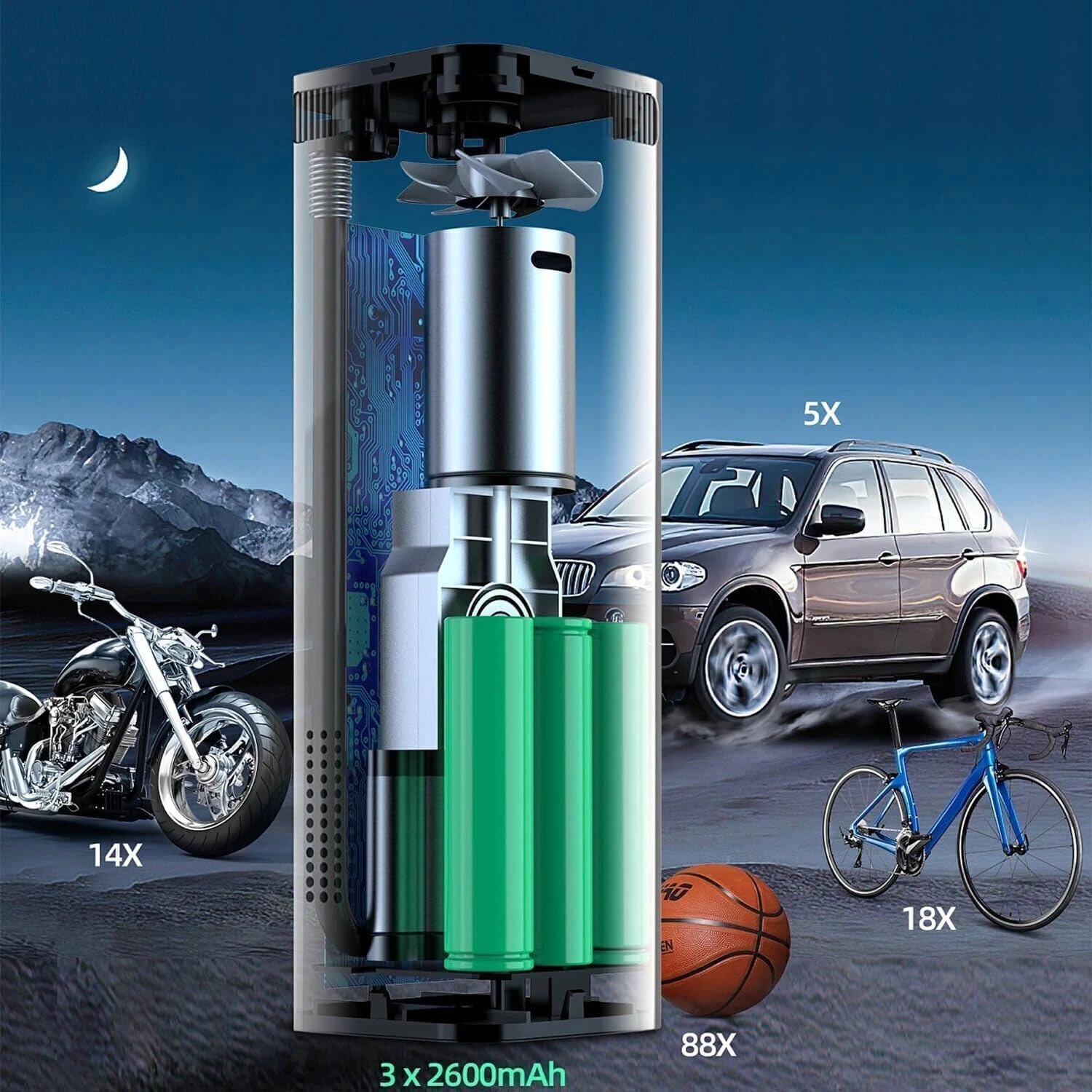 150PSI Car BiKe Digital Electric Tire Inflator Portable LCD Air Pump Compressor